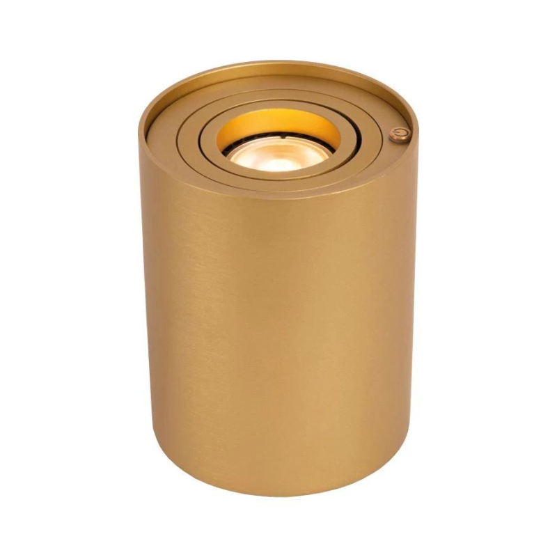 Lucide TUBE - Stolní lampa - Ø 9,6 cm - LED Rozm. - GU10 - 1x5W 2600K/2800K - 3 StepDim - Matt Gold / Mosaz