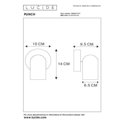 Lucide PUNCH - Stropní bodové svítidlo - 1xGU10 - Bílé