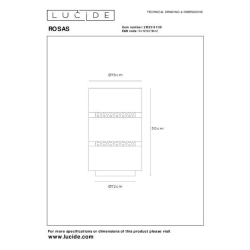 Lucide ROSAS - Stolní lampa - Ø 16 cm - 1xE27 - Černá