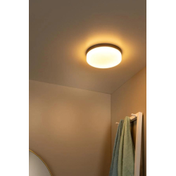 Lucide BISKIT - Zapuštěné stropní svítidlo Koupelna - Ø 23 cm - LED - 1x12W 2700K - IP44 - Senzor pohybu & Den/Noc - Čern