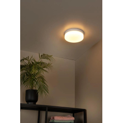 Lucide BISKIT - Zapuštěné stropní světlo Koupelna - Ø 23 cm - LED - 1x12W 2700K - IP44 - Senzor pohybu & Den/Noc - Bílá