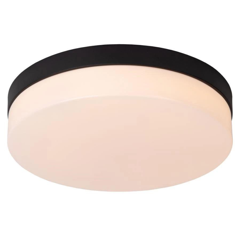 Lucide BISKIT - Zapuštěné stropní svítidlo Koupelna - Ø 28 cm - LED - 1x18W 2700K - IP44 - Senzor pohybu & Den/Noc - Čern