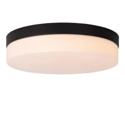 Lucide BISKIT - Zapuštěné stropní svítidlo Koupelna - Ø 28 cm - LED - 1x18W 2700K - IP44 - Senzor pohybu & Den/Noc - Čern