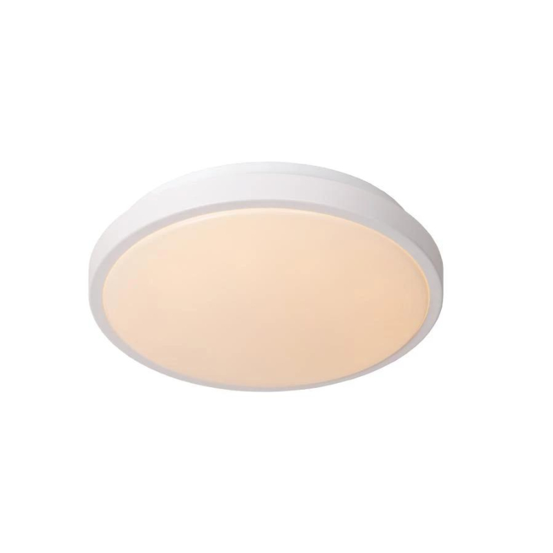 Lucide DASHER – stropní svítidlo do Koupelny – Ø 29,3 cm – LED – 1x12W 2700K – IP44 – se senzorem – Bílý