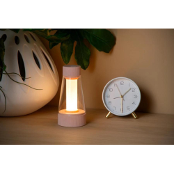 Lucide LORALI - Nabíjecí Stolní lampa Vnitřní/Venkovní - Baterie/baterie - Ø 7,7 cm - Rozm. - IP44 - Růžová