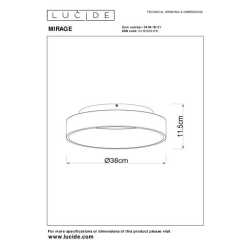 Lucide MIRAGE - Zapuštěné stropní svítidlo - Ø 38 cm - LED Rozm. - 1x22W 2700K - Bílá