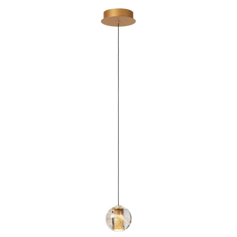 Lucide DILENKO - Závěsné světlo - Ø 14 cm - LED - 1x4,2W 2700K - Matt Gold / Brass