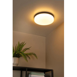 Lucide BISKIT - Zapuštěné stropní svítidlo Koupelna - Ø 34,5 cm - LED - 1x24W 2700K - IP44 - Senzor pohybu & Den/Noc - Če