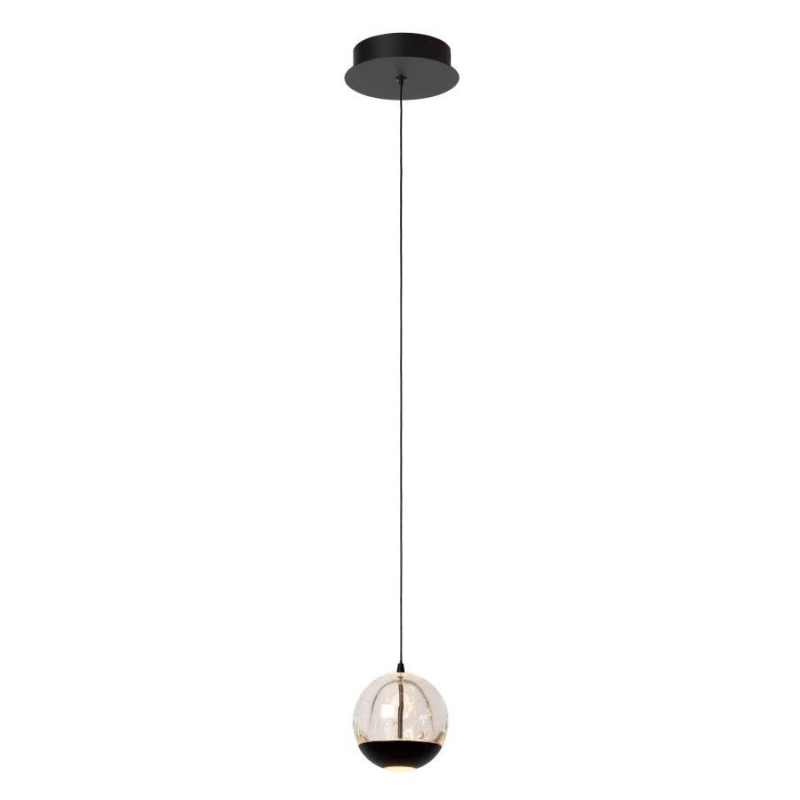 Lucide SENTUBAL - Závěsné světlo - Ø 14 cm - LED - 1x6,3W 2700K - Černá