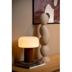 Lucide KENAN - Stolní lampa - Ø 22 cm - 1xE14 - Dřevo