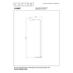 Lucide COMET - Nabíjecí stojací lampa - Baterie/baterie - LED Dim. - 1x3W 2700K - 3 StepDim - Černá