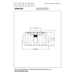 Lucide SPENCER - zapuštěné stropní svítidlo - Ø 30 cm - 1xE27 - šedá