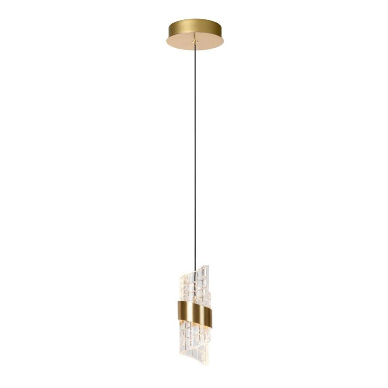 Lucide KLIGANDE - Závěsné světlo - Ø 13 cm - LED - 1x9W 2700K - Matt Gold / Mosaz