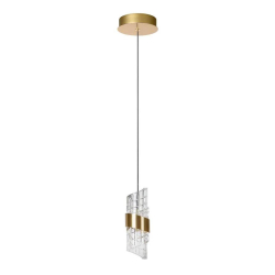 Lucide KLIGANDE - Závěsné světlo - Ø 13 cm - LED - 1x9W 2700K - Matt Gold / Mosaz