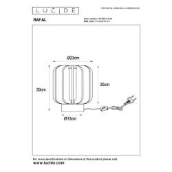 Lucide RAFAL - Stolní lampa - Ø 23 cm - 1xE27 - Šedá