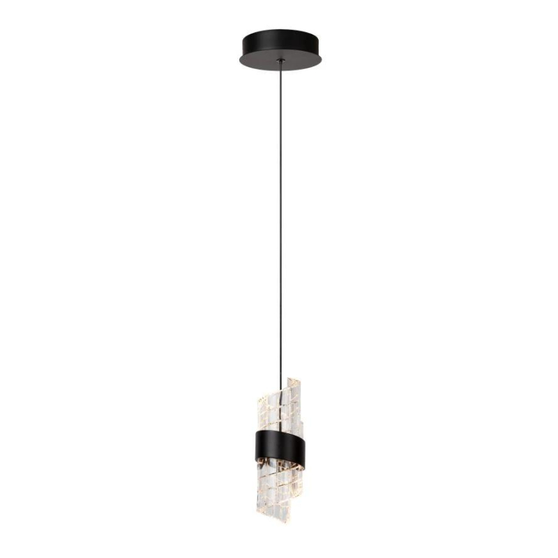 Lucide KLIGANDE - Závěsné světlo - Ø 13 cm - LED - 1x9W 2700K - Černá