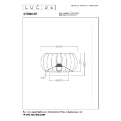 Lucide SPENCER - Stolní lampa - Ø 30 cm - 1xE27 - Černá