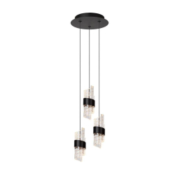 Lucide KLIGANDE - Závěsné svítidlo - Ø 25 cm - LED Rozm. - 3x8W 2700K - Černá