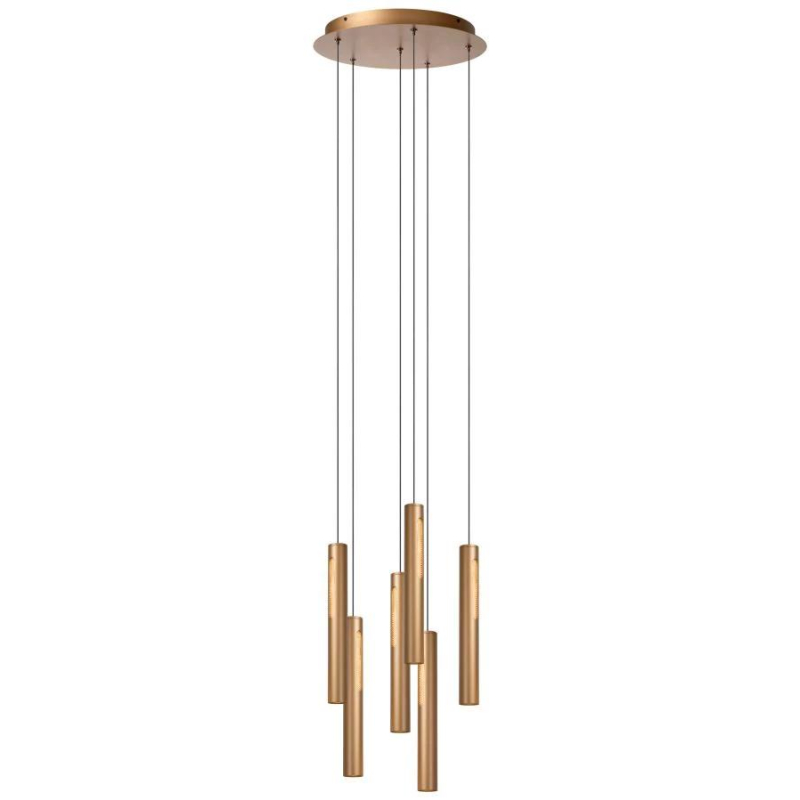 Lucide GRIFFITH - Závěsné svítidlo - Ø 38 cm - LED Rozm. - 6x7,6W 2700K/4000K - Bronz