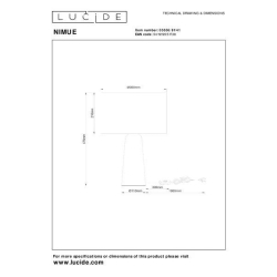 Lucide NIMUE - Stolní lampa - Ø 30 cm - 1xE27 - Taupe