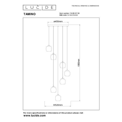 Lucide TAMINO - Závěsné svítidlo - Ø 52 cm - LED Rozm. - 7x7W 3000K - Černá