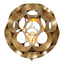 Lucide HANNELORE - Stojací lampa - Ø 30 cm - 1xE27 - Matt Gold / Mosaz