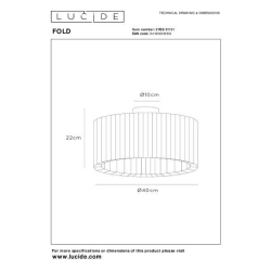 Lucide FOLD - Zapuštěné stropní svítidlo - Ø 40 cm - 1xE27 - Bílá