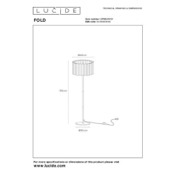 Lucide FOLD - Stojací lampa - Ø 45 cm - 1xE27 - Bílá