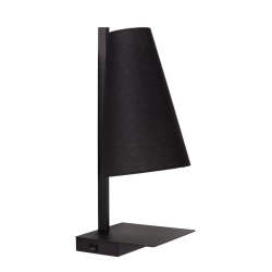 Lucide GREGORY - Noční lampa / Nástěnné svítidlo - 1xE27 - S USB nabíjecím bodem - Černá