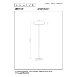 Lucide SENTINO - Stojací lampa - Ø 40 cm - 3xG9 - Taupe