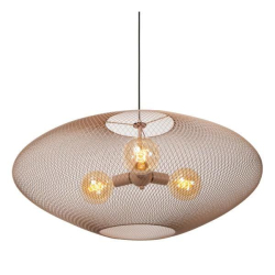 Lucide MESH - Závěsné světlo - Ø 88 cm - 3xE27 - Taupe