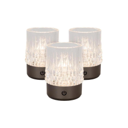 Lucide LILI - Nabíjecí stolní lampa - Baterie/baterie - Ø 8 cm - LED Dim to warm - 1x3W 2700K/3000K - Gun Metal - Set of 3