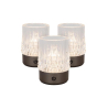 Lucide LILI - Nabíjecí stolní lampa - Baterie/baterie - Ø 8 cm - LED Dim to warm - 1x3W 2700K/3000K - Gun Metal - Set of 3