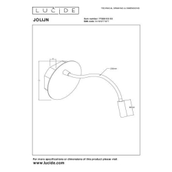 Lucide JOLIJN - Dobíjecí noční lampa / Nástěnné svítidlo - Baterie/baterie - Ø 11 cm - LED - 1x2W 3000K - Magnetické -