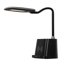 Lucide PENNY - Stolní lampa - LED Dim. - 1x4,7W 3000K - S bezdrátovou nabíječkou - Černá