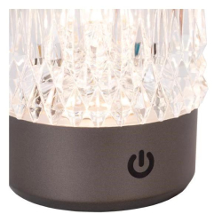 Lucide LILI - Nabíjecí stolní lampa - Baterie/baterie - Ø 8 cm - LED Dim to warm - 1x3W 2700K/3000K - Gun Metal - Set of 3