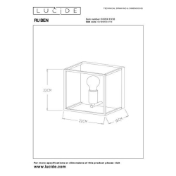 Lucide 00224/01/30 RUBEN svítidlo nástěnné 1x E27 40W 