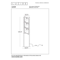 Lucide LUUK stojací lampa 3xE27 černá