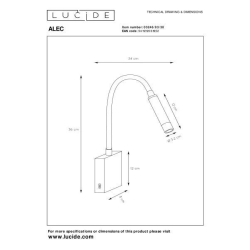 Lucide ALEC - Nástěnné bodové světlo / Nástěnné světlo - LED - G9 - 1x3W 2700K - Včetně výměnných stínidel - Čer