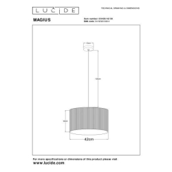 Lucide MAGIUS závěsné svítidlo Rattan E27/40W černá/natur