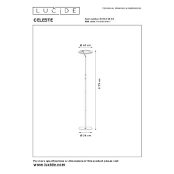 Lucide CELESTE - Stojací lampa - Ø 28 cm - LED Rozm. - 1x21W 2700K - Matt Gold / Mosaz