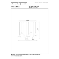 Lucide CHAYANNE - Závěsné světlo - 8xE14 - Černá