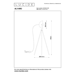 Lucide ALVARO Stojací lampa E27/40W  černá/ mosaz