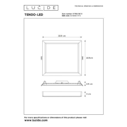 Lucide TENDO-LED - stropní svítidlo - LED - 1x18W 3000K - Bílá 07106/18/31