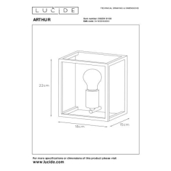 Lucide 08224/01/30 ARTHUR nástěnné svítidlo E27 40W černá