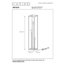 Lucide 08724/03/30 ARTHUR stojací lampa 3xE27 40W černá