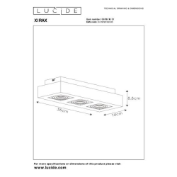 Lucide 09119/16/31 XIRAX svítidlo stropní 3xGU10/5W LED  