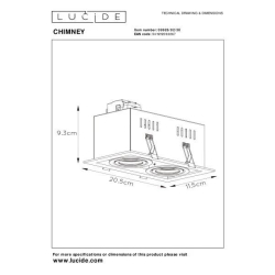 Lucide 09926/02/30 CHIMNEY svítidlo zápustné 2x GU10/50W  černá