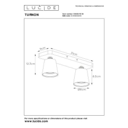 Lucide TURNON Stropní bodové 2xGU10/5W černá / zlatá