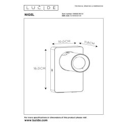 Lucide NIGEL nástěnné bodové svítidlo 1xGU10/5W + USB bílá